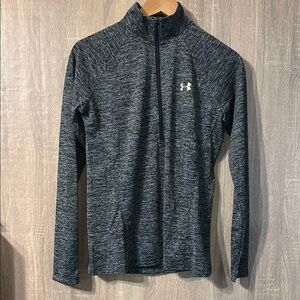 Under Armour Black and Gray Quarter-Zip Pullover Size Medium